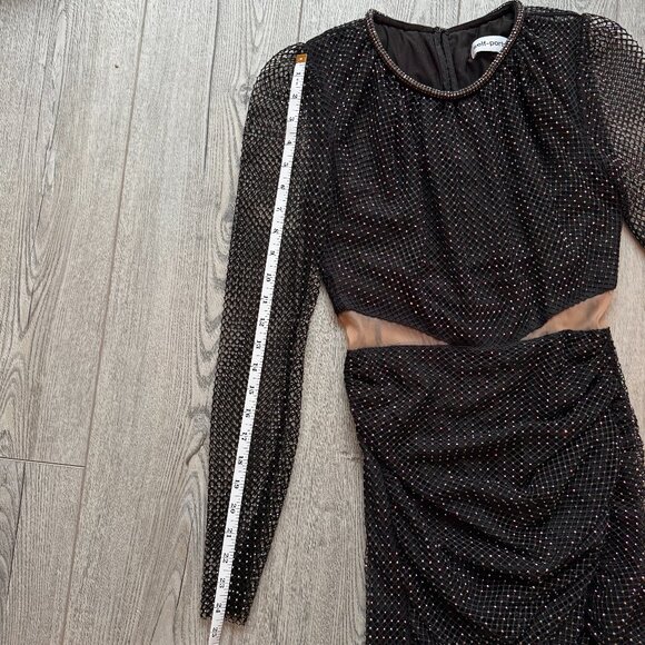 Self-Portrait black studded jersey midi dress (Sm-6) - Picture 5 of 11